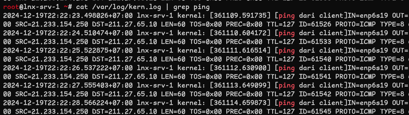 screenshot log ping