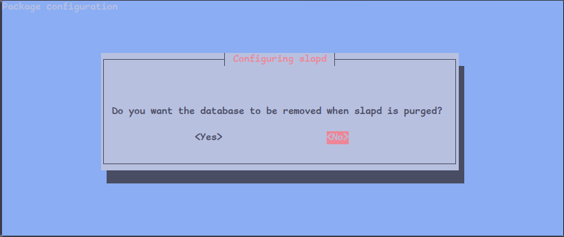slapd confirm remove database when slapd is purged