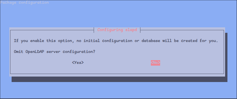slapd ask to omit configuration